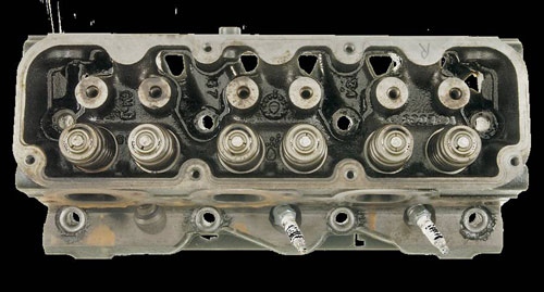 Cylinder head after cleanup with AMSOIL Engine and Transmission Flush